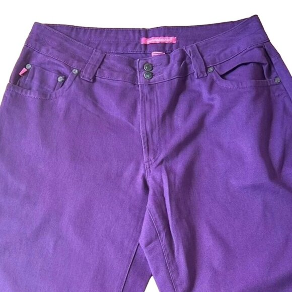 Woman Within Purple Cotton Pants Size 12WP Natural Fit Cotton - Picture 5 of 8